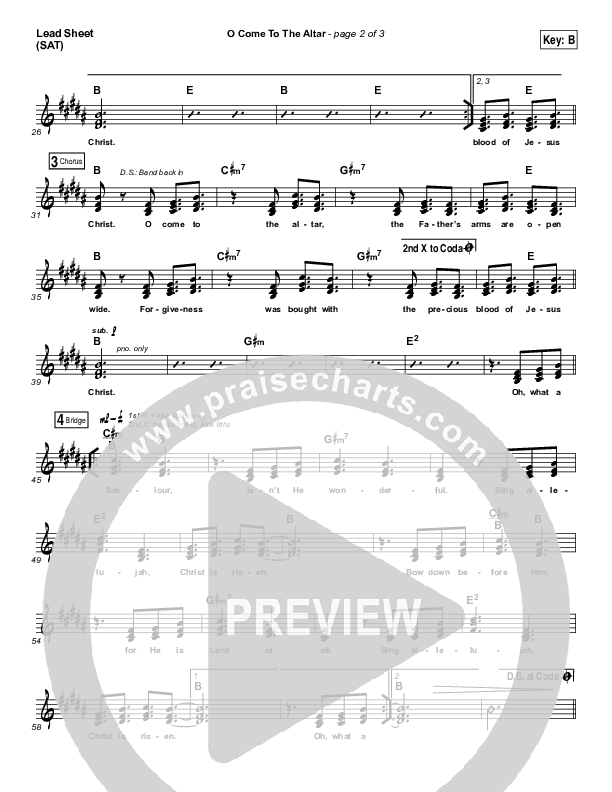 O Come To The Altar Lead Sheet (SAT) (Elevation Worship)