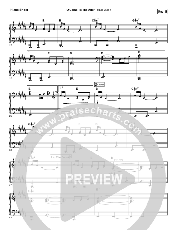 O Come To The Altar Piano Sheet (Elevation Worship)