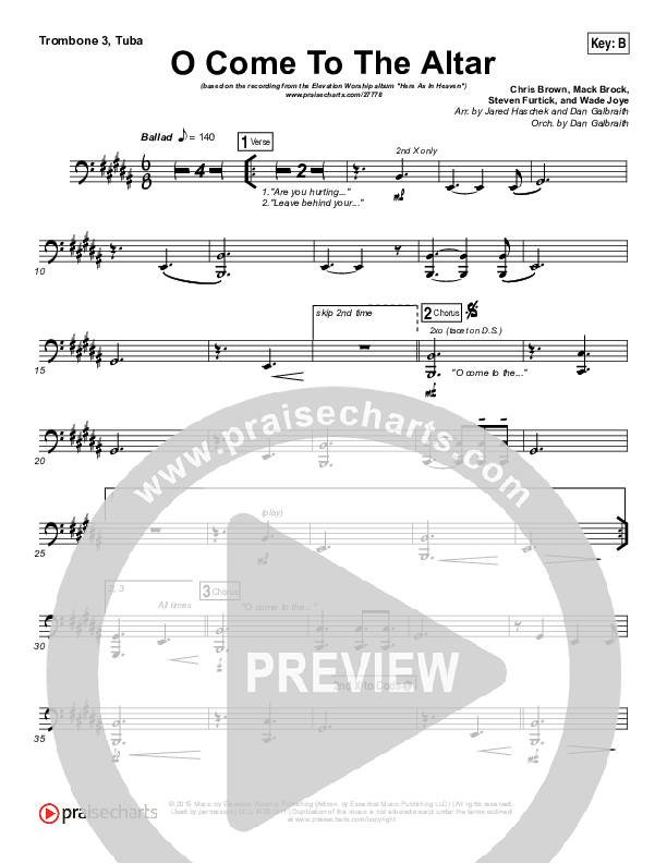 O Come To The Altar Trombone 1,2 (Elevation Worship)