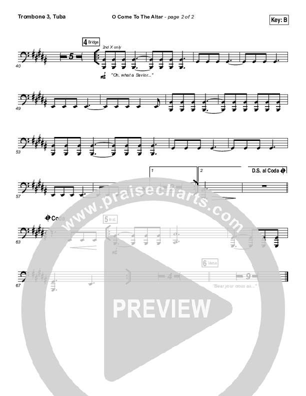 O Come To The Altar Trombone 3/Tuba (Elevation Worship)