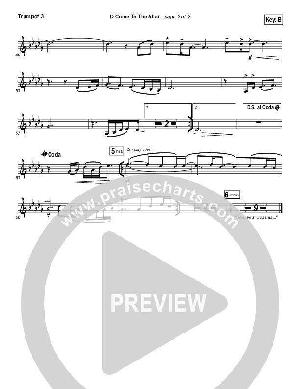 O Come To The Altar Trumpet 3 (Elevation Worship)