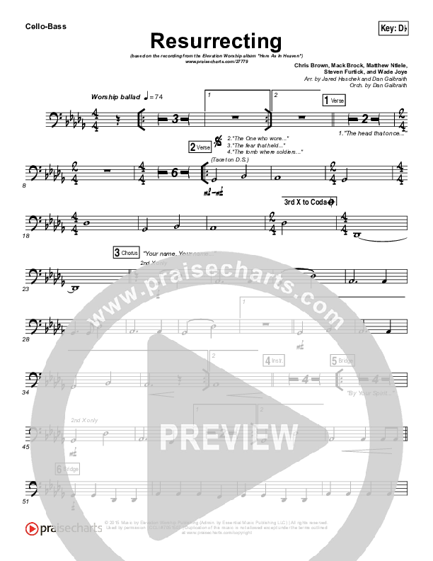 Resurrecting (Live) Cello/Bass (Elevation Worship)