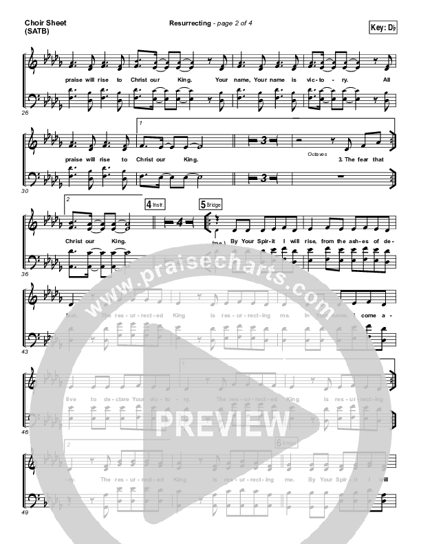 Resurrecting (Live) Choir Sheet (SATB) (Elevation Worship)