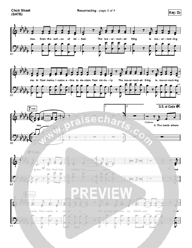 Resurrecting (Live) Choir Sheet (SATB) (Elevation Worship)