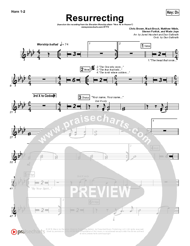 Resurrecting (Live) French Horn 1,2 (Elevation Worship)