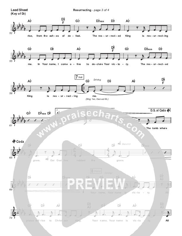 Resurrecting (Live) Lead Sheet (Melody) (Elevation Worship)