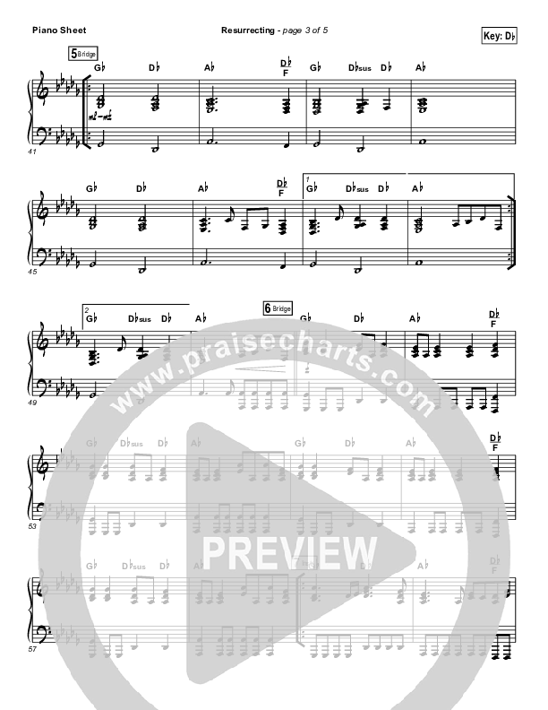 Resurrecting (Live) Piano Sheet (Elevation Worship)
