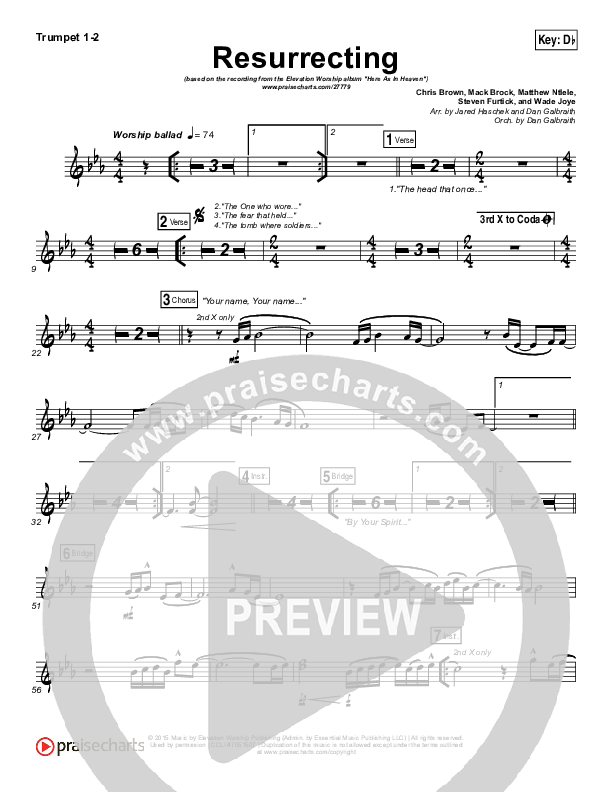 Resurrecting (Live) Trumpet 1,2 (Elevation Worship)