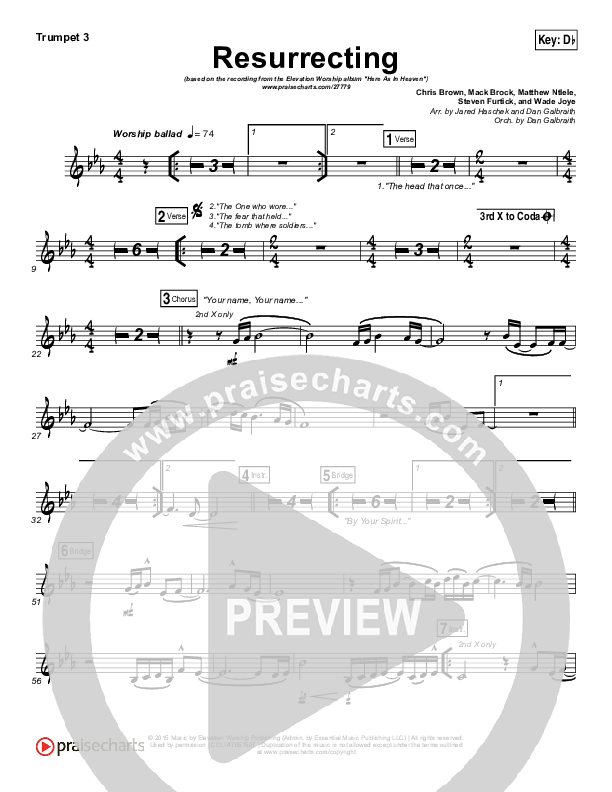 Resurrecting (Live) Trumpet 3 (Elevation Worship)