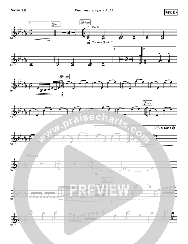 Resurrecting (Live) Violin 1,2 (Elevation Worship)