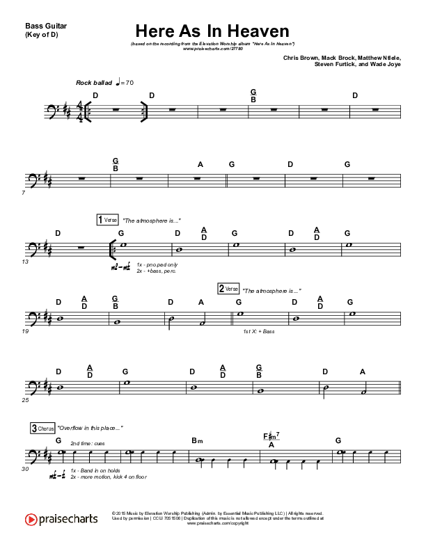 Here As In Heaven Bass Guitar (Elevation Worship)