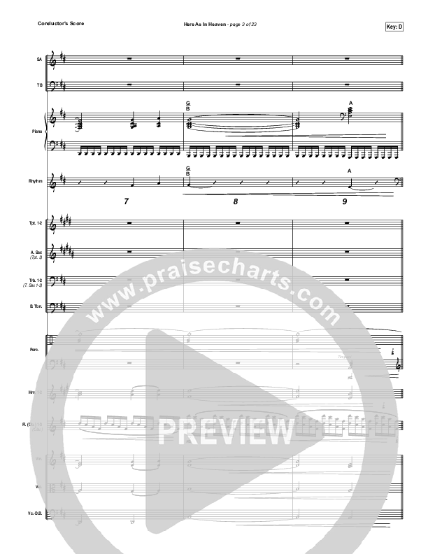 Here As In Heaven Conductor's Score (Elevation Worship)