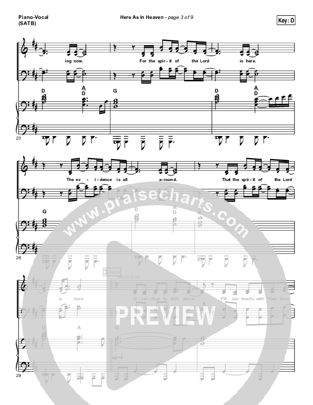 Here As In Heaven Piano/Vocal (SATB) (Elevation Worship)