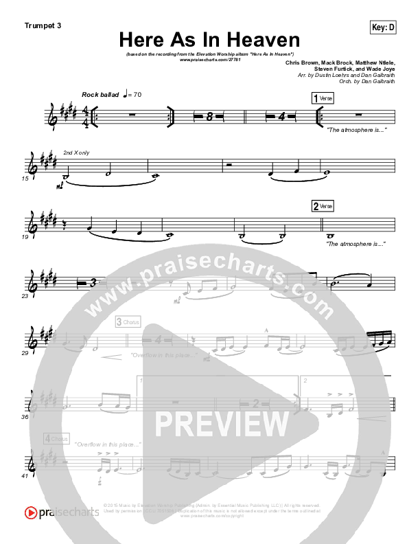 Here As In Heaven Trumpet 3 (Elevation Worship)