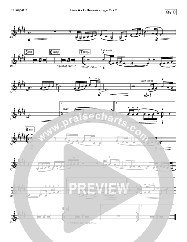 Here As In Heaven Trumpet 3 (Elevation Worship)