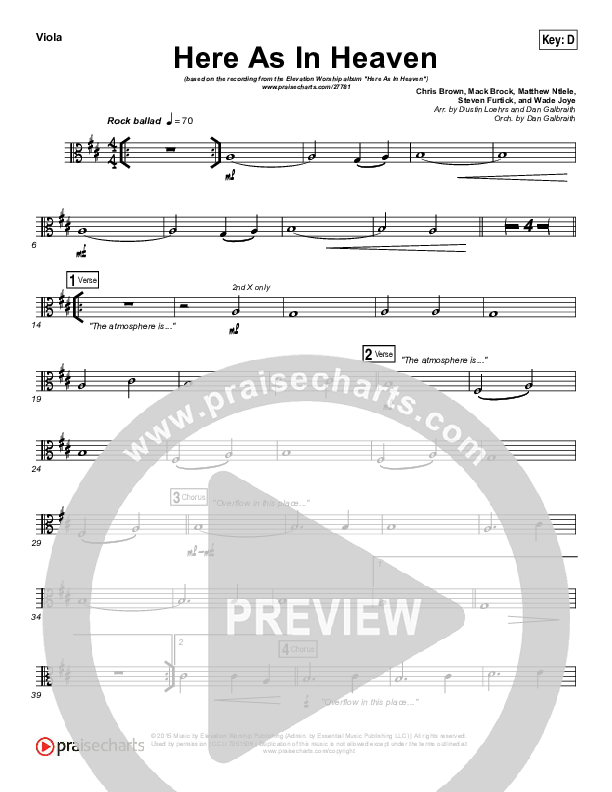 Here As In Heaven Viola (Elevation Worship)