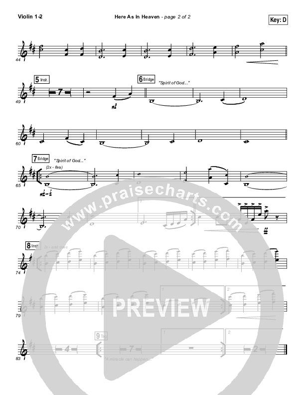 Here As In Heaven Violin 1/2 (Elevation Worship)