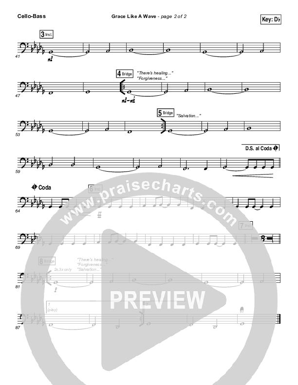 Grace Like A Wave Cello/Bass (Elevation Worship)