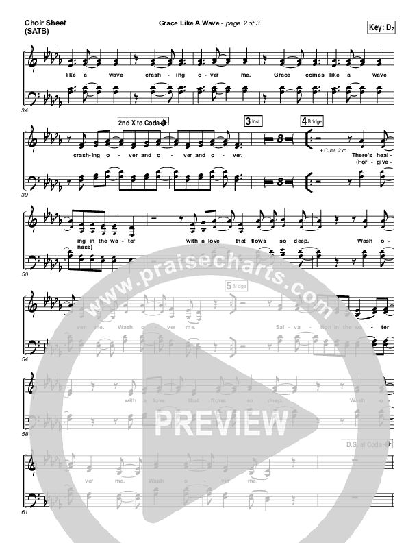 Grace Like A Wave Choir Sheet (SATB) (Elevation Worship)