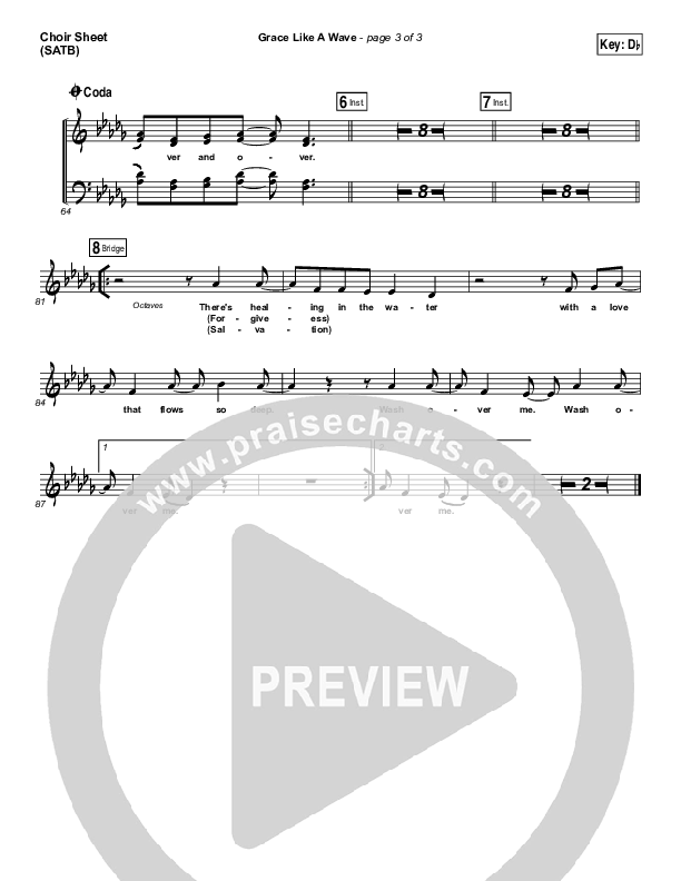 Grace Like A Wave Choir Sheet (SATB) (Elevation Worship)