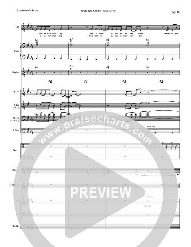 Grace Like A Wave Conductor's Score (Elevation Worship)