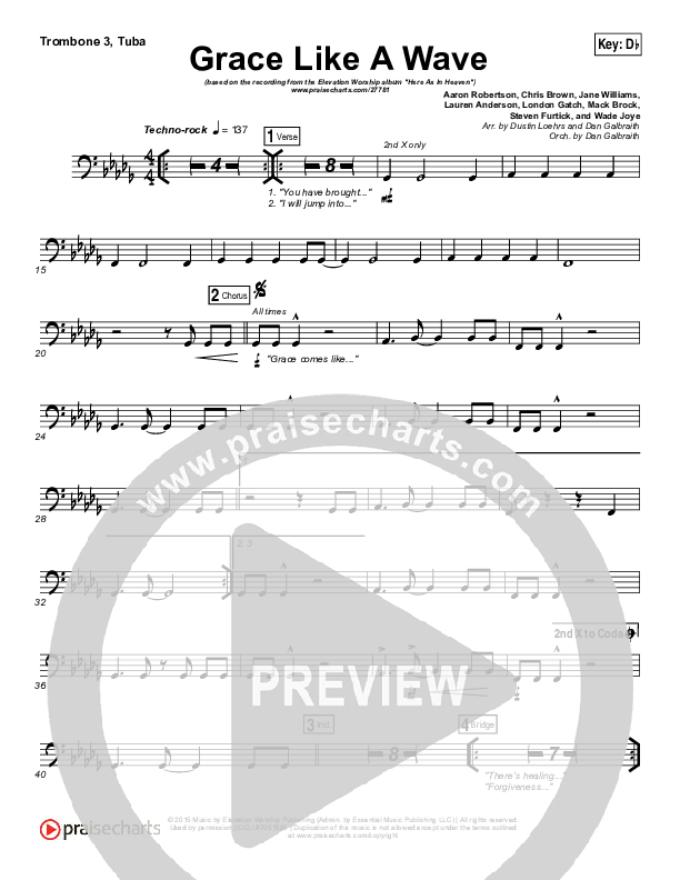 Grace Like A Wave Trombone 3/Tuba (Elevation Worship)