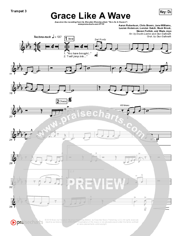 Grace Like A Wave Trumpet 3 (Elevation Worship)