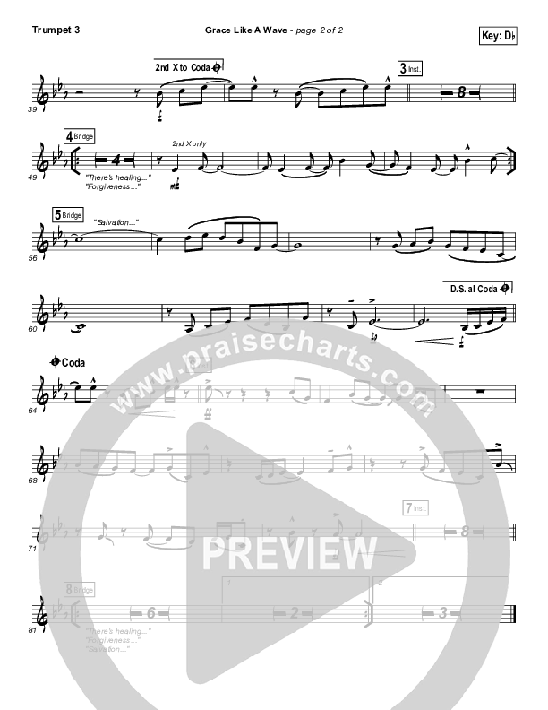 Grace Like A Wave Trumpet 3 (Elevation Worship)