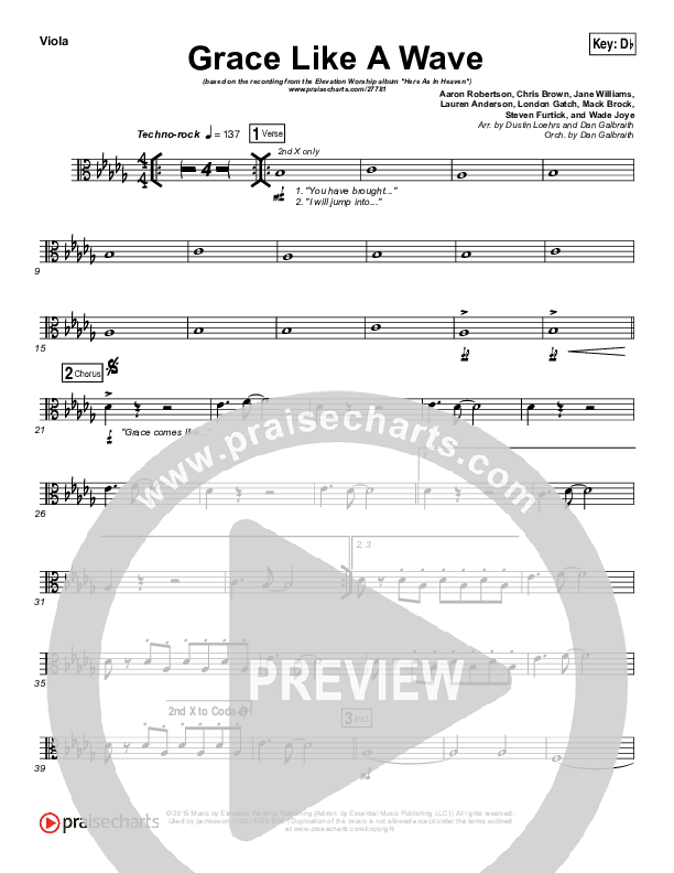 Grace Like A Wave Viola (Elevation Worship)