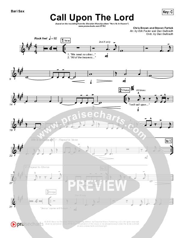 Call Upon The Lord Bari Sax (Elevation Worship)