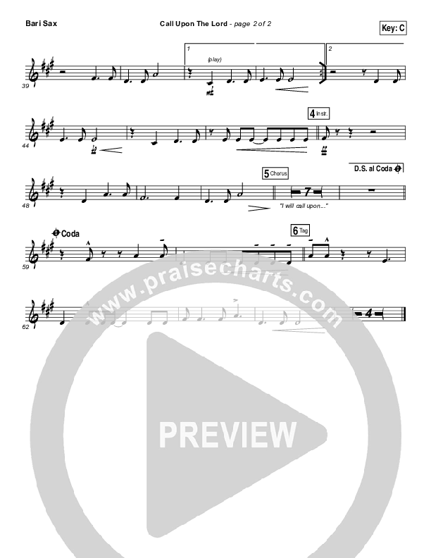 Call Upon The Lord Bari Sax (Elevation Worship)