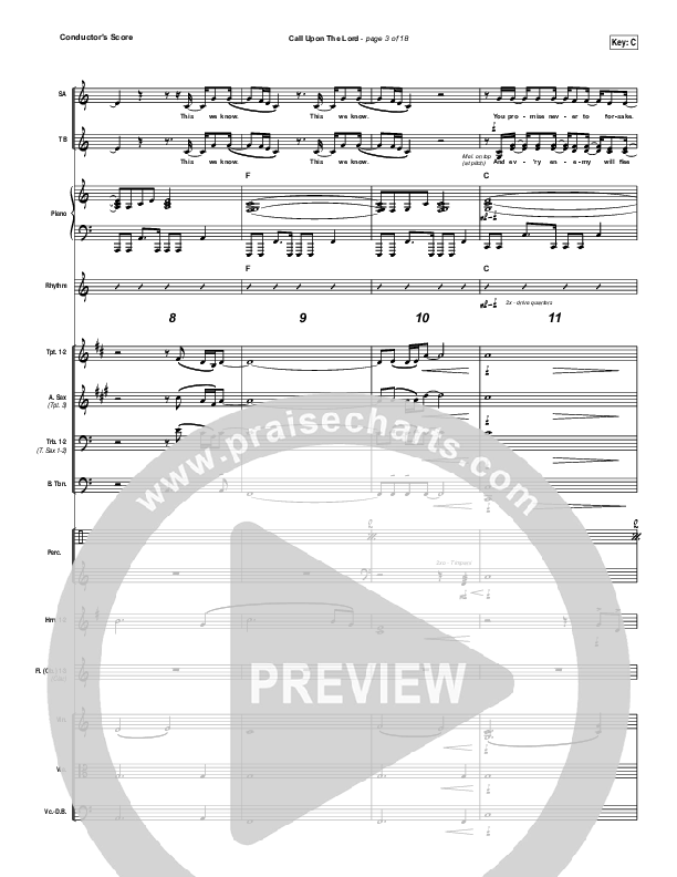 Call Upon The Lord Conductor's Score (Elevation Worship)