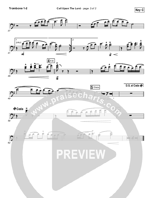 Call Upon The Lord Trombone 1/2 (Elevation Worship)