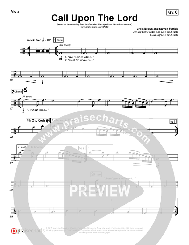 Call Upon The Lord Viola (Elevation Worship)