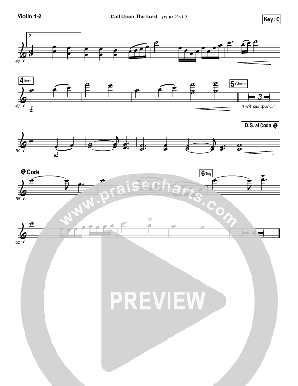 Call Upon The Lord Violin 1/2 (Elevation Worship)