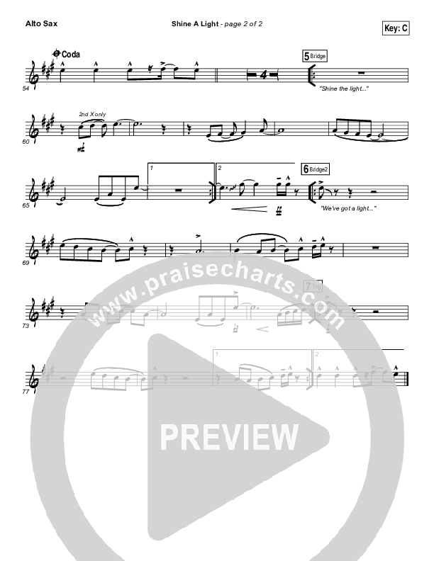 Shine A Light Alto Sax (Elevation Worship)