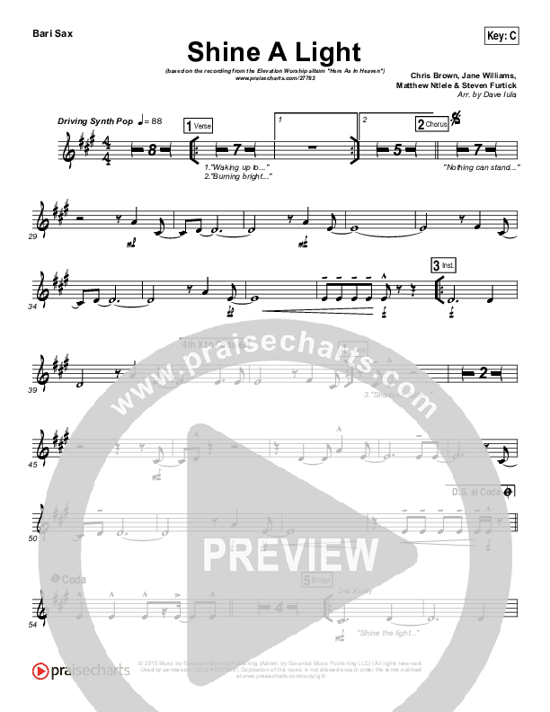 Shine A Light Bari Sax (Elevation Worship)