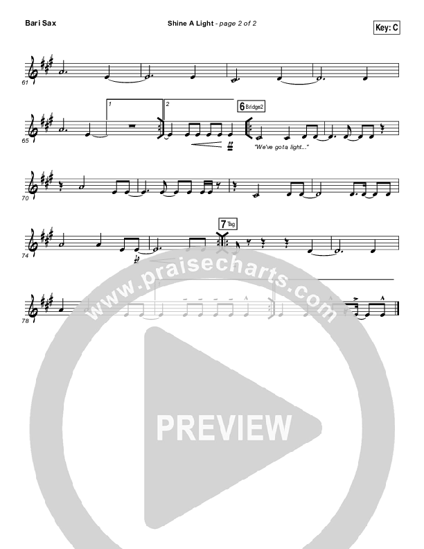 Shine A Light Bari Sax (Elevation Worship)