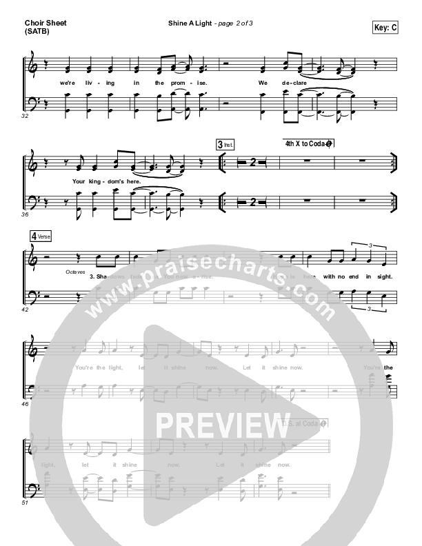 Shine A Light Choir Vocals (SATB) (Elevation Worship)