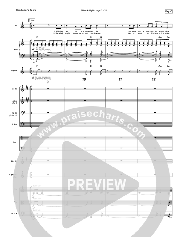 Shine A Light Conductor's Score (Elevation Worship)