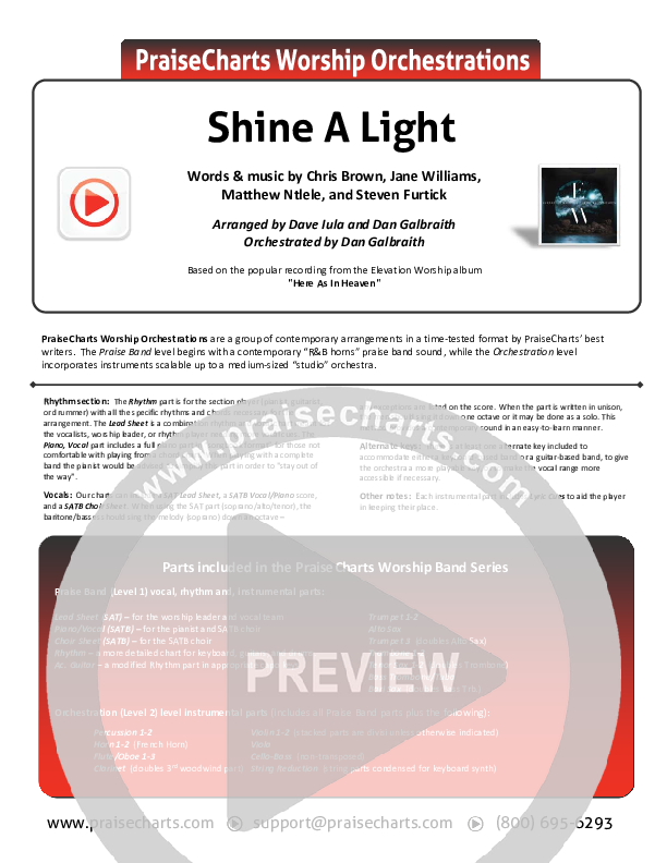 Shine A Light Orchestration (Elevation Worship)
