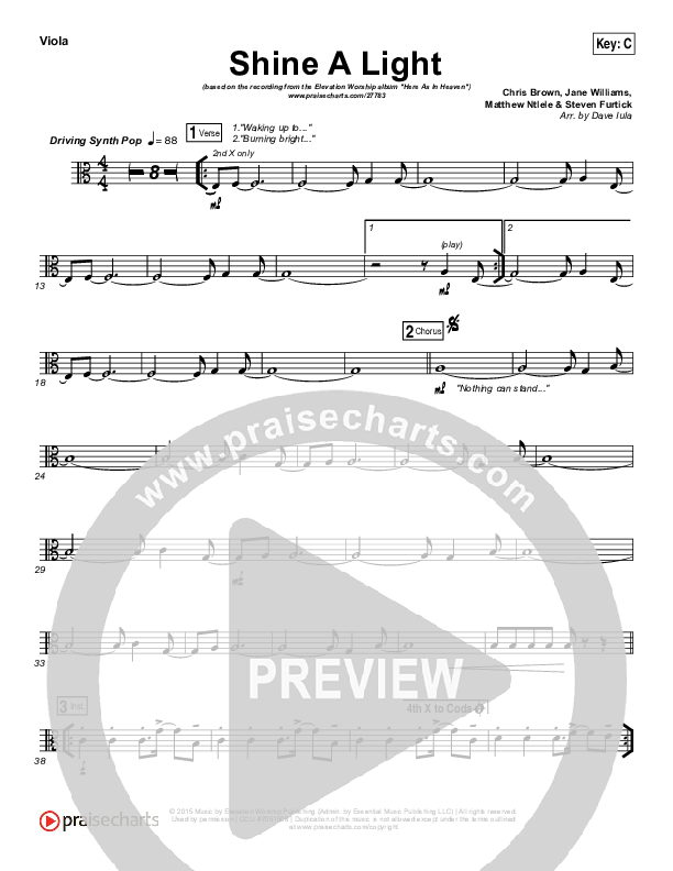 Shine A Light Viola (Elevation Worship)