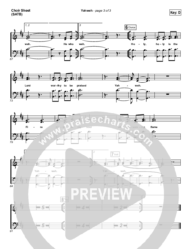 Yahweh Choir Vocals (SATB) (Elevation Worship)