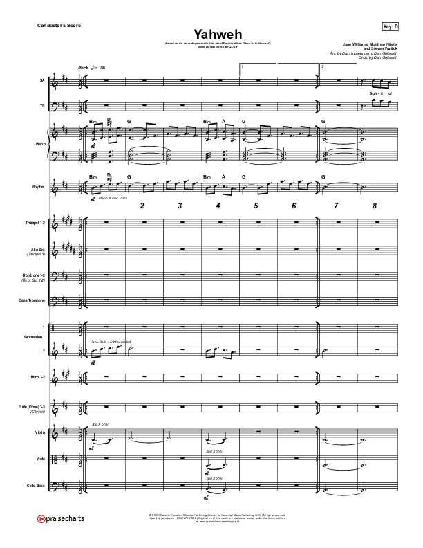 Yahweh Conductor's Score (Elevation Worship)