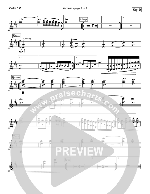 Yahweh Violin 1/2 (Elevation Worship)