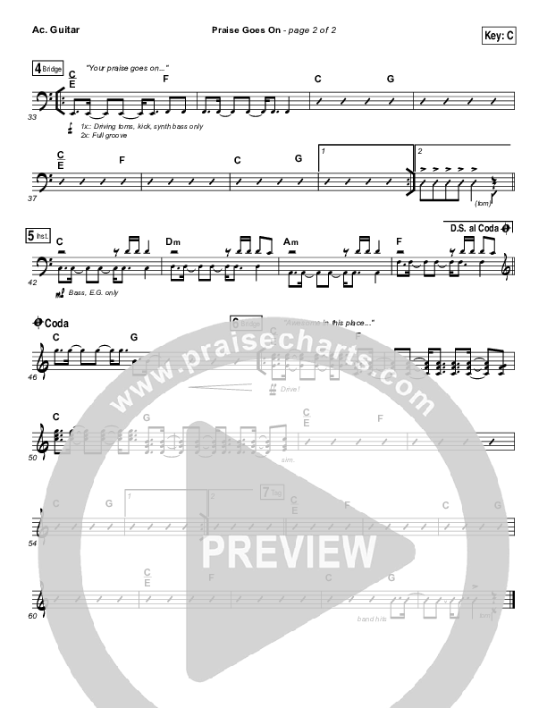 Praise Goes On Acoustic Guitar (Elevation Worship)