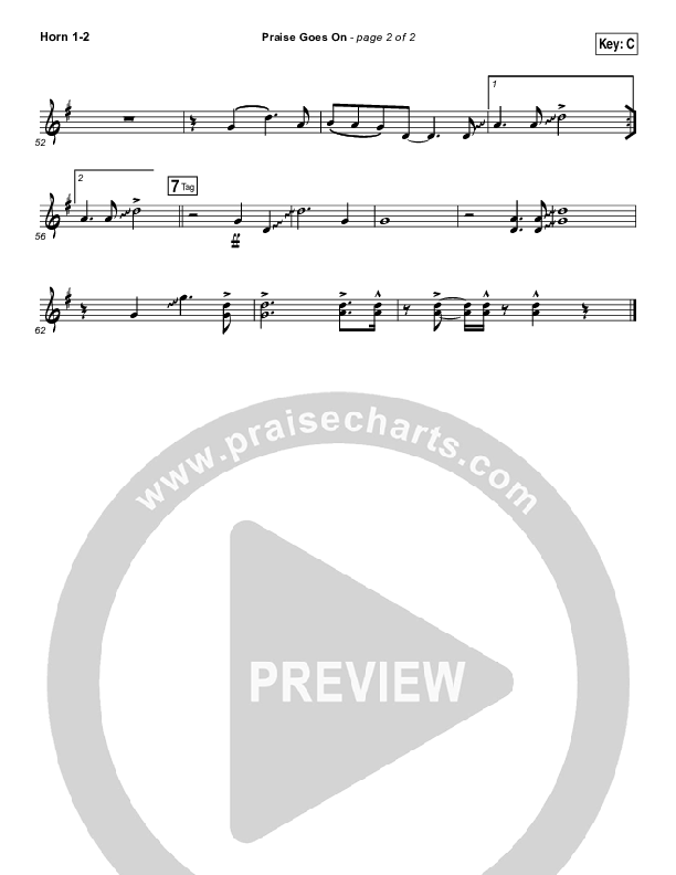 Praise Goes On French Horn 1/2 (Elevation Worship)