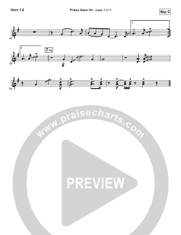 Praise Goes On French Horn 1/2 (Elevation Worship)