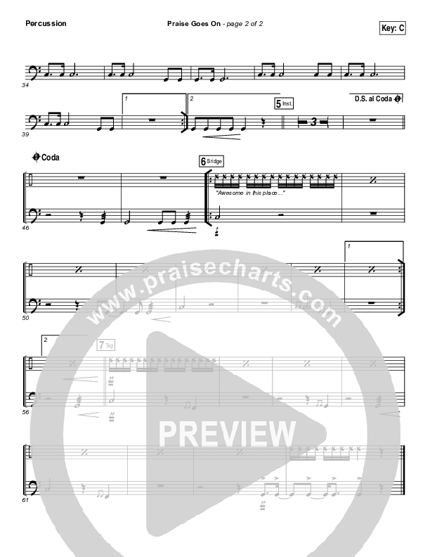 Praise Goes On Percussion (Elevation Worship)