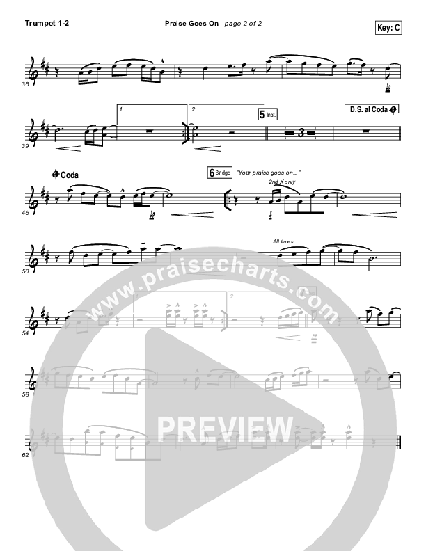 Praise Goes On Trumpet 1,2 (Elevation Worship)